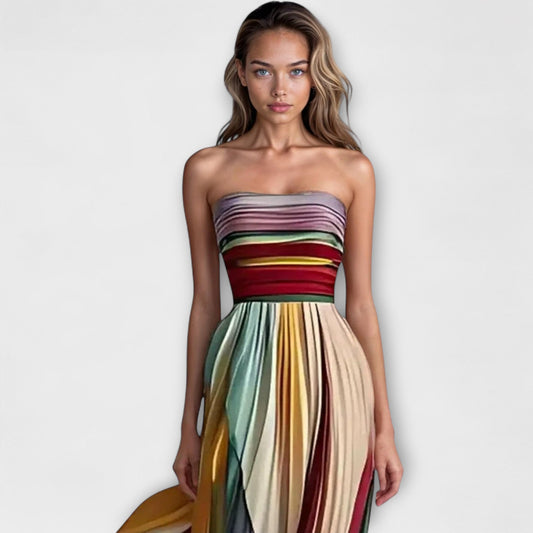 AVERY – ROCHIE FĂCUTĂ DIN PLISAT ÎN CULORI ALE CURCUBEULUI