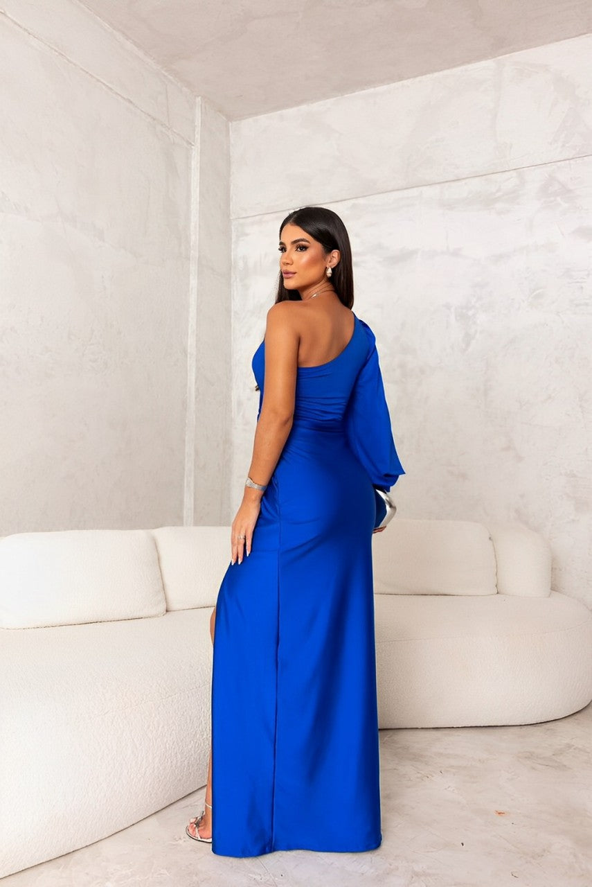 Naida - Rochie lungă fără mâneci cu fanta înaltă